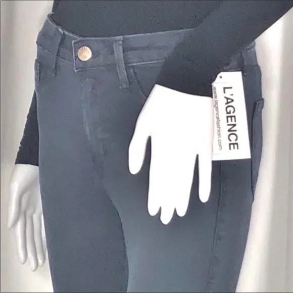 L’Agence Blue Ash Margot High Rise Skinny Crop Sz25 Zip Fly Button Close 5Pocket - Picture 9 of 16